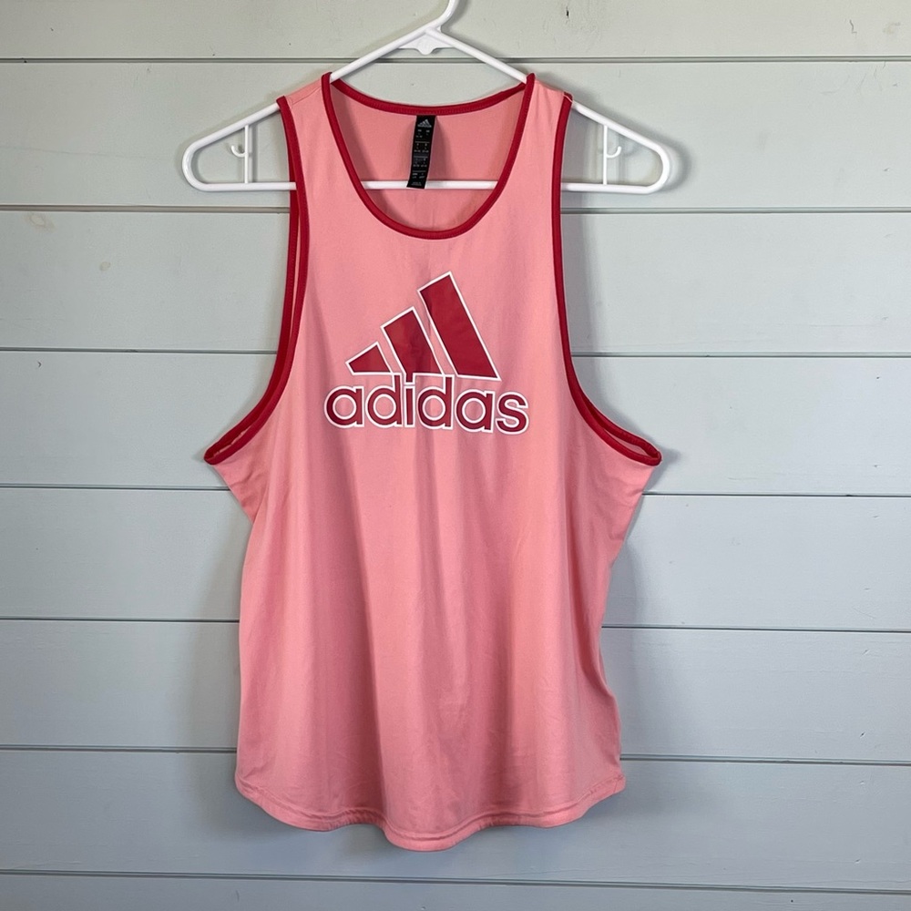 Adidas workout tank top‎ pink women’s size large